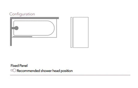 Merlyn MB14 Fixed Square Panel Bath Screen