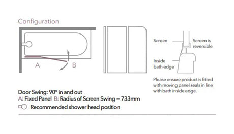 Merlyn MB3 2 Panel Curved Bath Screen