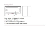 Merlyn MB3C 2 Panel hinged Bath Screen