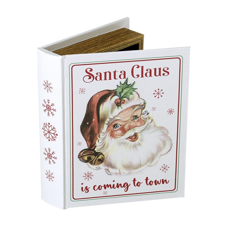 Heaven Sends White Wood Santa Claus Book Box Large | NHH728