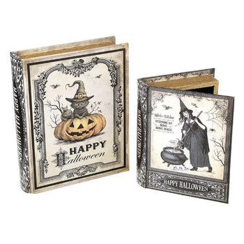 Wooden Halloween Book Boxes Set of 2 | NHH730