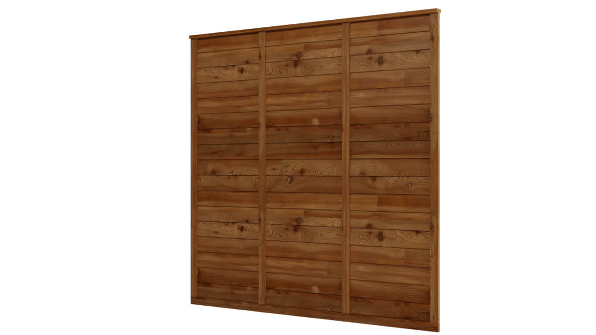 Shiplap Fence Panel 1.8m x 1.8m Golden Brown | OP66N