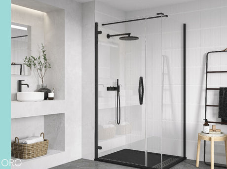 Flair Oro Hinge Door with Ultra Frameless Corner Side Panel
