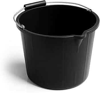 Heavy Duty Builders Bucket 3 Gallon/15Lt - Black  │ PB1003BLK