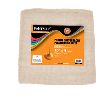 Petersons Profile Cotton Faced Plastic Dust Sheet 10ft x 8ft | PET402957