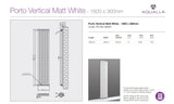 Porto Vertical Double Panel Radiator- Matt White