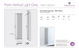 Porto Vertical Double Panel Radiator - Light Grey