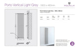 Porto Vertical Double Panel Radiator - Light Grey