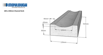 Precast Channel Kerbs 9" x 4" x 3'