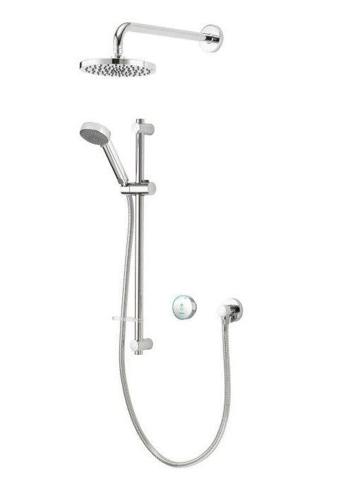 Aqualisa Quartz Blue Smart Digital Shower Concealed with Adjustable and Fixed Wall Head (HP/Combi) | QZSB.A1.BV.DVFW.20