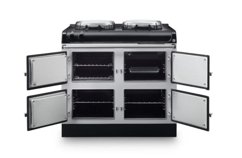 AGA R3 Series 100 Electric with Twin Hotplates - Linen with Stainless Steel trim | R31004EHLIN