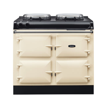 AGA R3 Series 100 Electric with Twin Hotplates - Linen with Stainless Steel trim | R31004EHLIN