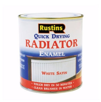 Rustins Quick Dry Radiator Satin Paint 250ml - White | R690175