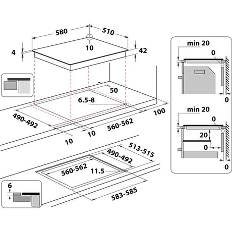Indesit 60cm Ceramic Hob  | RI 161C