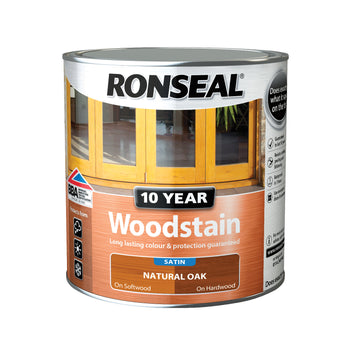 Ronseal 10 Year Woodstain Natural Oak Satin 250ml | 38672