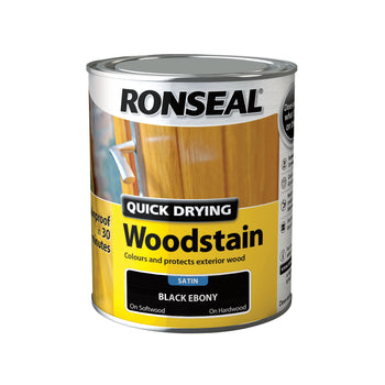 Ronseal Quick Drying Woodstain Black Ebony Satin 250ml | 36951