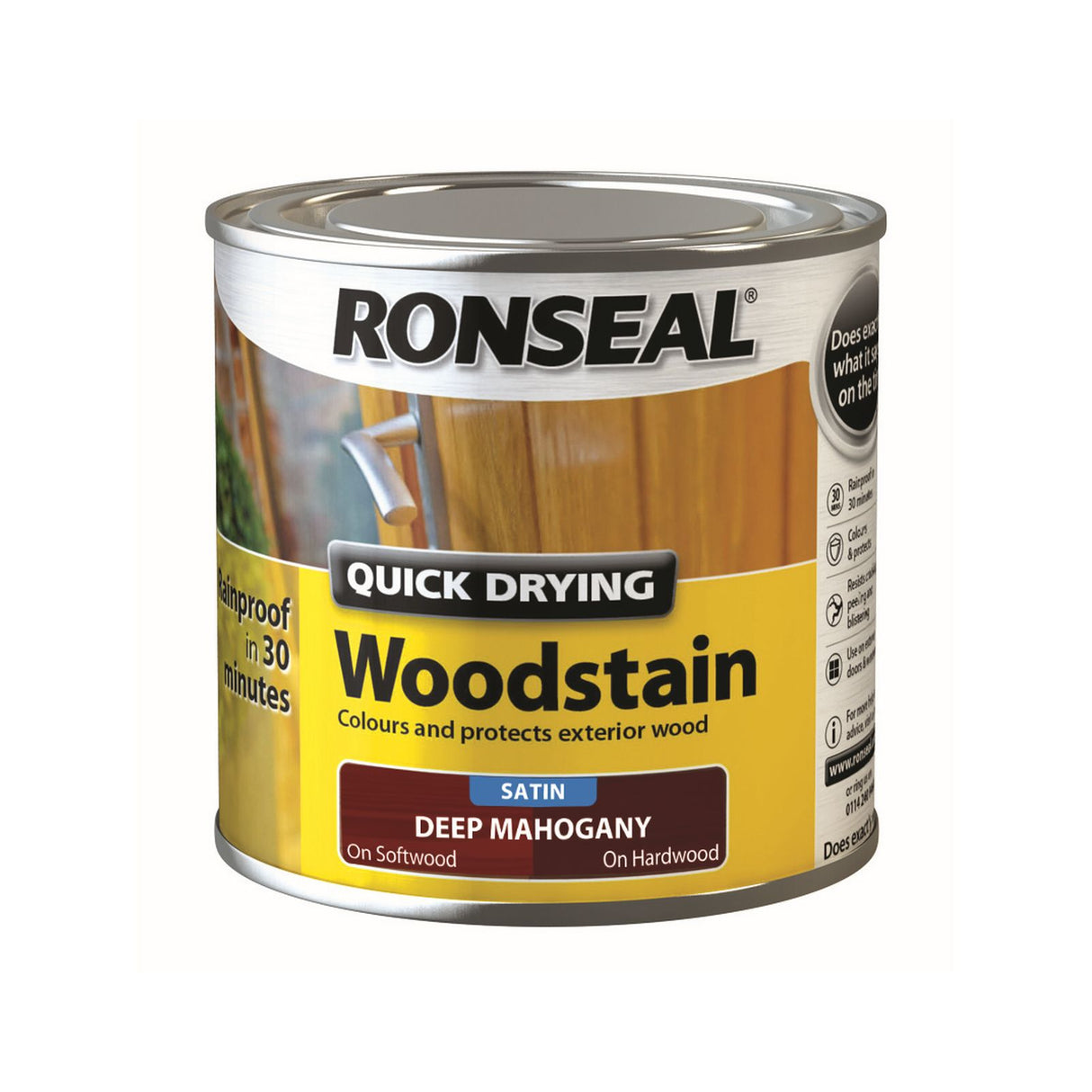 Ronseal Quick Drying Woodstain Deep Mahogany Satin 750ml | 30609