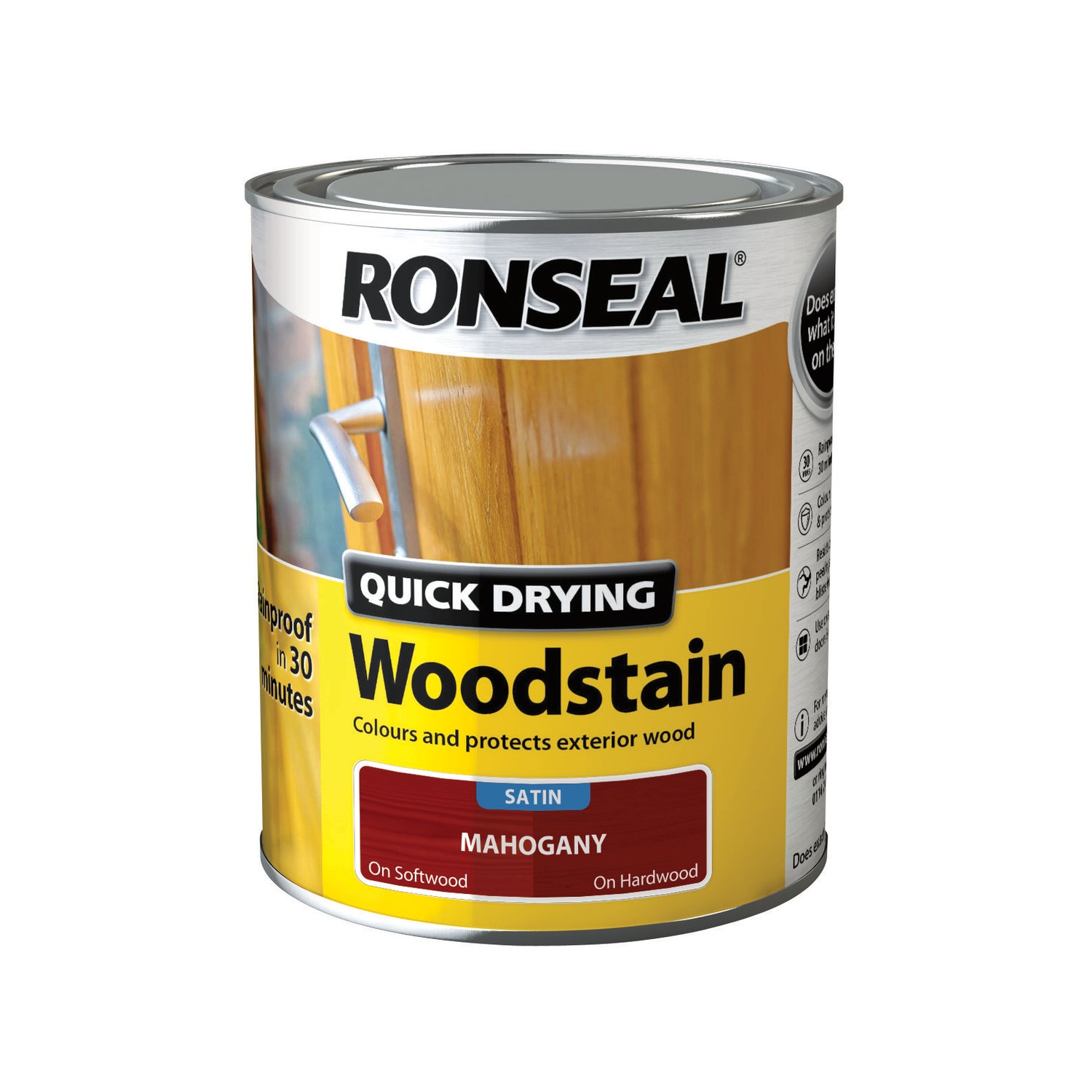 Ronseal Quick Drying Woodstain Mahogany Satin 250ml | 09475