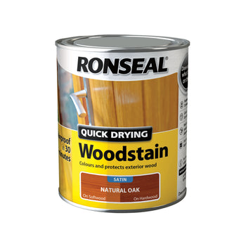 Ronseal Quick Drying Woodstain Natural Oak Satin 750ml | 36946