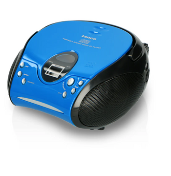 Lenco Portable Stereo FM Radio with CD Player - Blue/Black | SCD-24 BLUE/BLACK