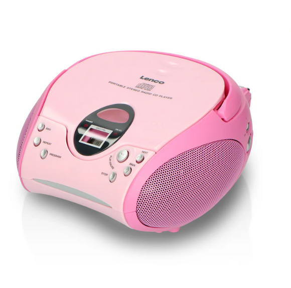 Lenco Portable Stereo FM Radio with CD Player - Pink | SCD-24 PINK
