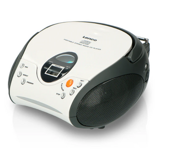 Lenco Portable Stereo FM Radio with CD Player - White | SCD-24 WHITE