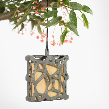 Singing Friend Anna Recycled Grey Bird Feeder with Rope | SFA003
