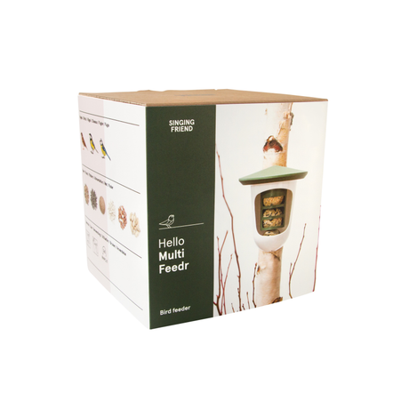 Singing Friend Multi Feedr Bird Feeder Wild Green & White | SFM004