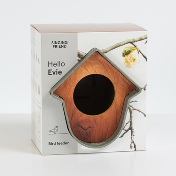 Singing Friend Evie Recycled Wood Bird Feeder | SFP020