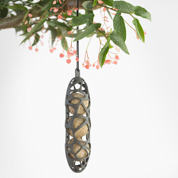 Singing Friend Sam Recycled Grey Bird Feeder with Rope | SFT002