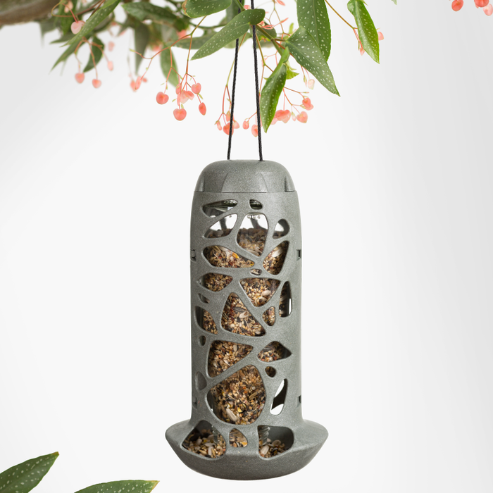 Singing Friend Tara Recycled Grey Bird Feeder | SFZ002