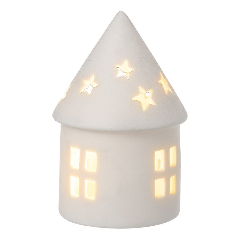 Heaven Sends White Round House T Light With Led | SFZ906