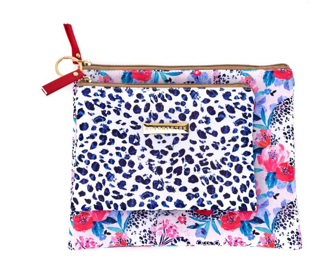 Frida Leopard Story Set of 2 Leatherette Cosmetic Bags | SP3144