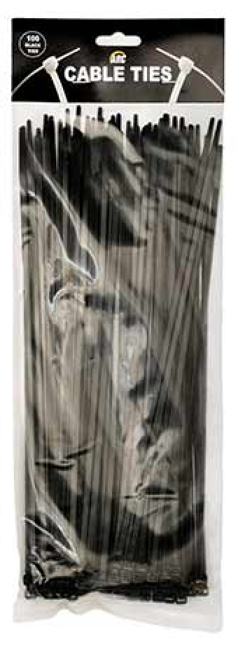 Arc Cable Ties (100pcs) 300 X 4.8mm Black | CABT018