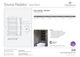 Source Towel Radiator with Aromawell - Matt Black