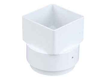 Wavin Squareline Outlet Adaptor Square To Round 61mm White | T8837W