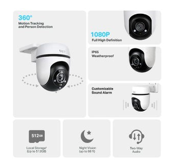 Tapo Outdoor Pan/Tilt Surveillance Camera WiFi | TAPOC500