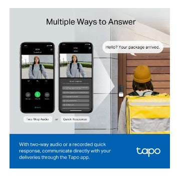 Tapo Smart Battery Video Doorbell Camera Kit | TAPOD230S1