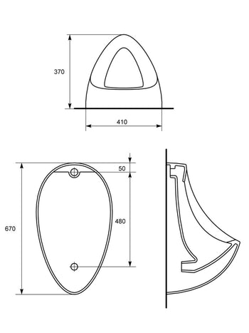 Taurus Urinal Bowl - Concealed Trap | TAURUSURINALPACK