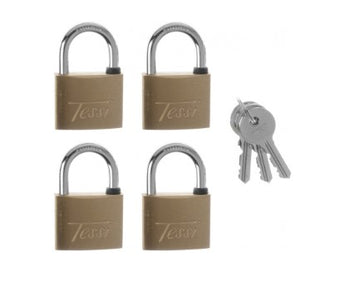 4-Pack of 40mm Solid Brass Padlocks, Keyed Alike | TE40Q