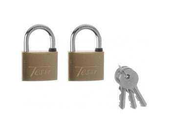 Twin pack of 40mm Solid Brass Padlocks, Keyed Alike | TE40T