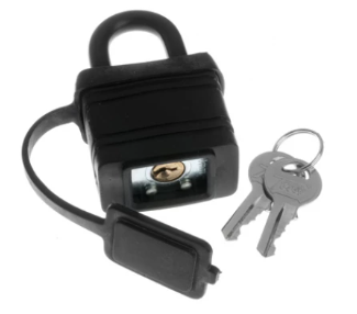 45mm Black Plastic Covered Padlock | TERC40