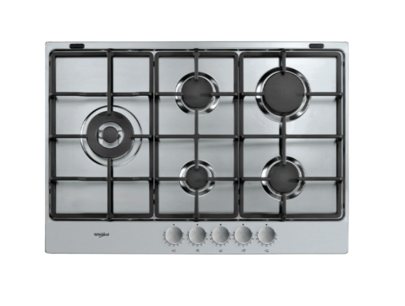 Whirlpool 73cm Gas Hob 5 Burners - S/Steel Natural G | TGML 761 IX