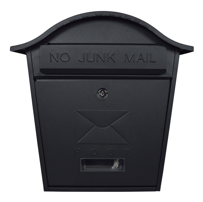 De Vielle Traditional Post Box Black No Junk Mail | TSH019Z