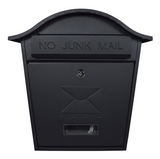 De Vielle Traditional Post Box Black No Junk Mail | TSH019Z