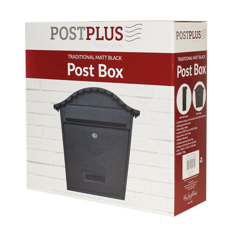 De Vielle Traditional Post Box Matt Black | TSH020Z