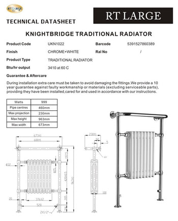 Knightbridge Traditional Radiator | UKN1022