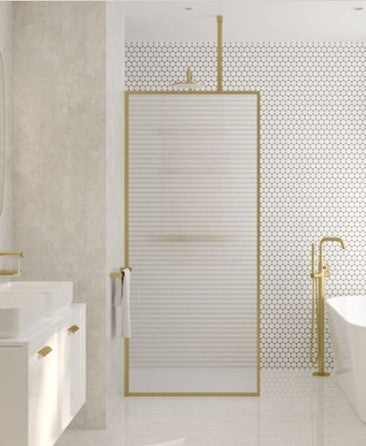 MIRAGE 900mm Brushed Gold Frame with Fluted Glass | USE00137