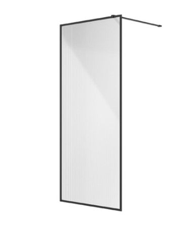 MIRAGE 1200mm Matt Black Frame with Fluted Glass | USE00142
