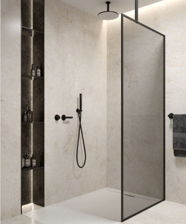MIRAGE 900mm Matt Black Frame with Smoked Glass | USE00143